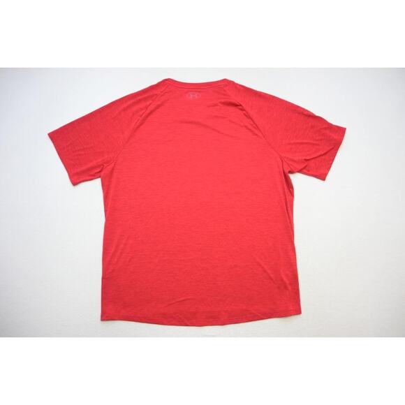 Under Armour Gym Shirt The Tech Tee Marled Red Athletic Mens Size 3XL - Picture 7 of 7